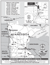 Thumbnail: UMN Crookston Campus within Minnesota and Adjacent State Map Black and White