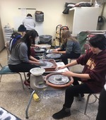 students making ceramics