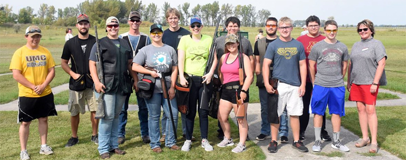 UMC men's and women's trap shooters at the Crookston Gun Club