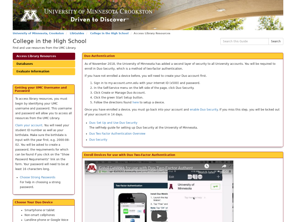 Screenshot of the CIHS Library page