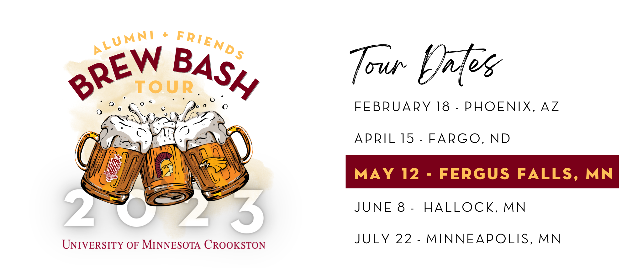 Alumni and Friends Brew Bash Tour Dates