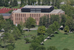 Aerial view of Dowell Hall