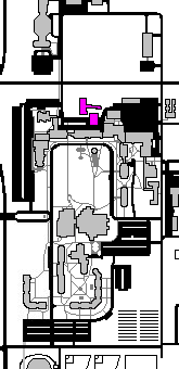The Heating Plant is highlighted in pink on the campus map