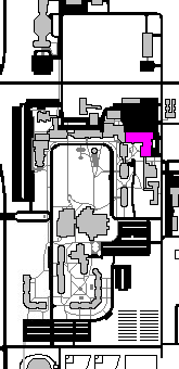 Owen Hall highlighted in pink on the campus map