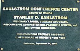 Sahlstrom Conference Center Dedication Plaque