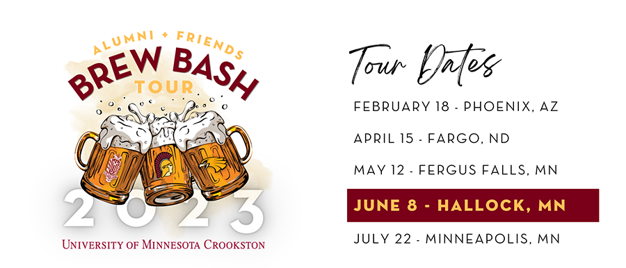 Alumni and Friends Brew Bash Tour Dates - Hallock June 8 highlighted