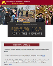 Upcoming Activities and Events Weekly Sample Email to Students