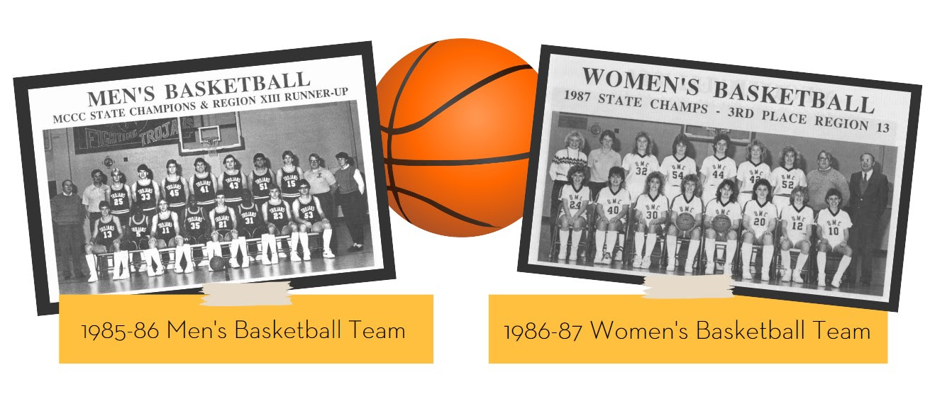 Trojan Men's 1985-86 Team and Trojan 1986-87 Women's Team photos