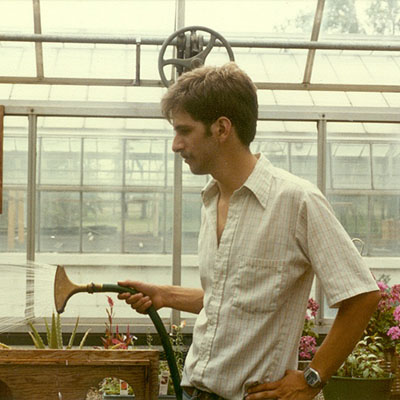 Chuck in the UMC greenhouse back in the 1980s
