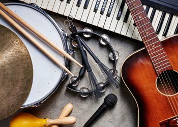 Assortment of musical instruments
