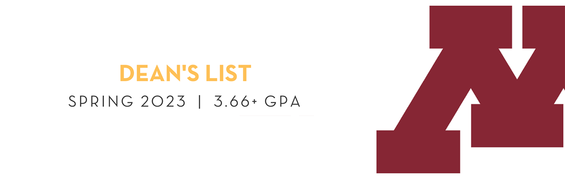 Dean's List Spring 2023 - 3.66+ GPA