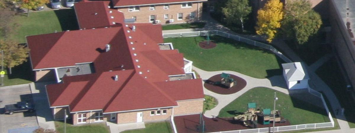 Aerial view of the Early Childhood Building