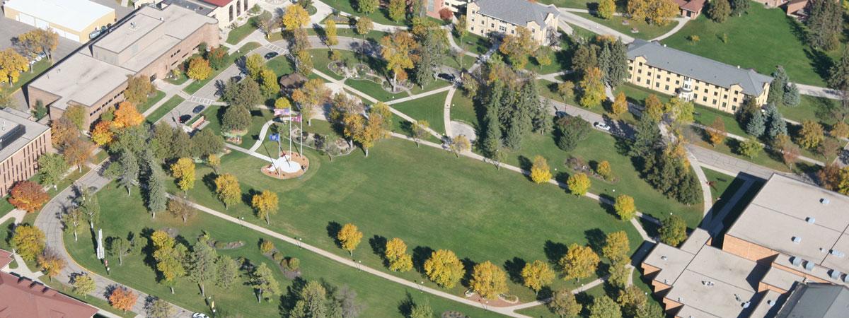 Aerial view of the Campus Mall