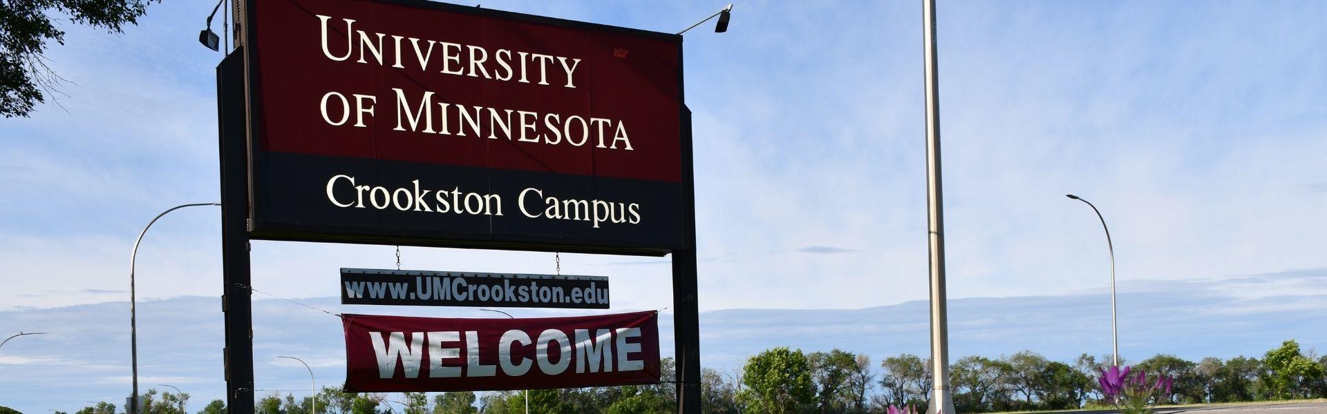 University of Minnesota Crookston Campus Highway 2 Road Sign