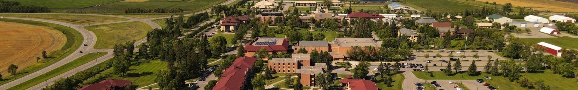 Aerial photo of the University of Minnesota Crookston campus