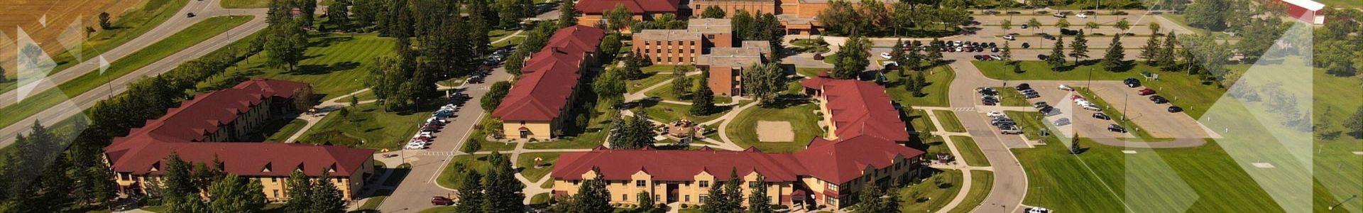 Aerial view of the residential life buildings