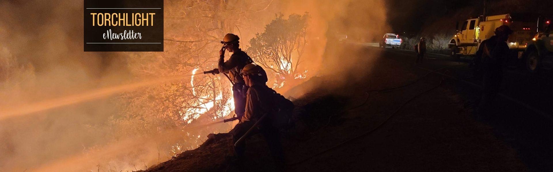 Jeff Runck fighting a wildfire