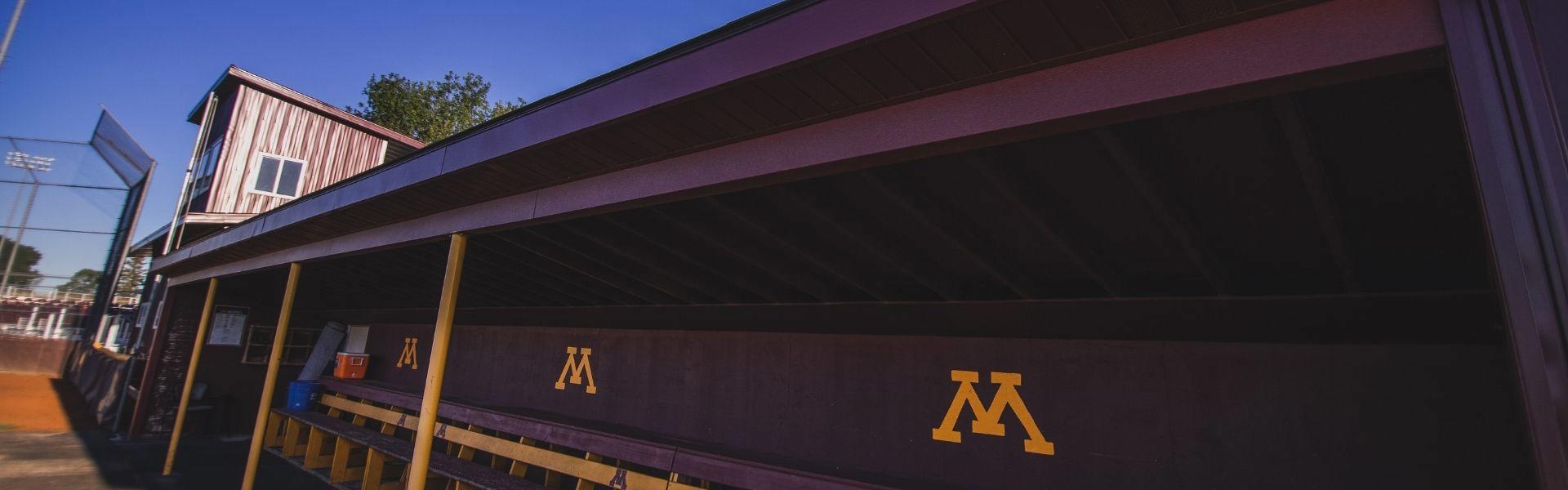 U of M Crookston baseball dugout and pressbox