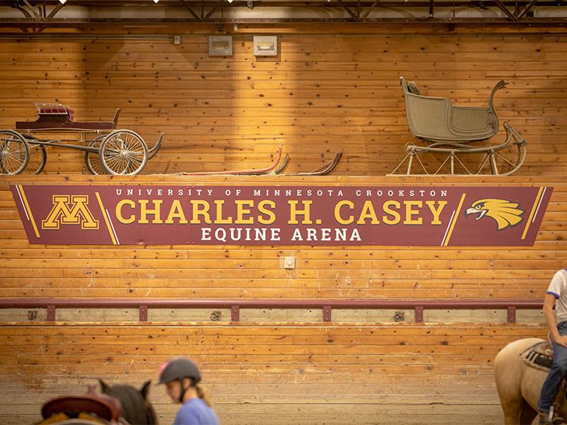 Charles H. Casey Equine Arena sign