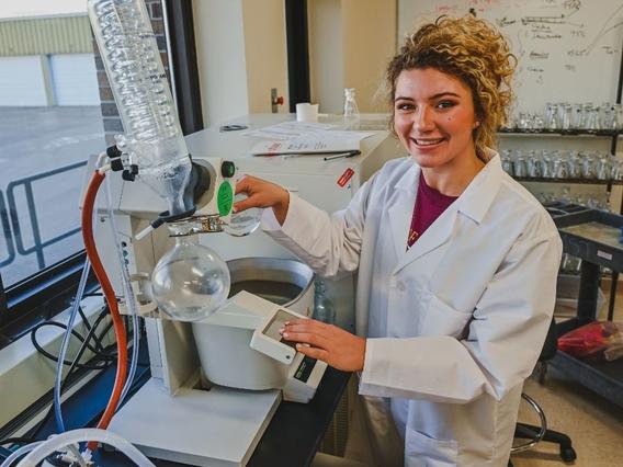 Student working in the lab