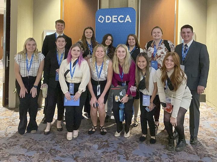 DECA students all dressed up for the conference in Atlanta, GA