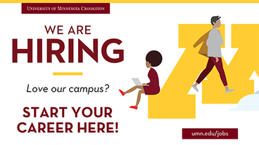 We are hiring - love our campus - start your career at the University of Minnesota umn.edu/jobs