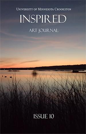 University of Minnesota Crookston Inspired Art Journal - Issue 10 cover of a sunset on a lake