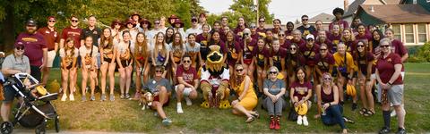 Group of students, faculty and staff at Ox Cart Days 2023
