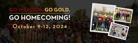 Go Maroon, Go Gold, Go Homecoming! Join us October 9-12, 2024 - Collage of homecoming photos